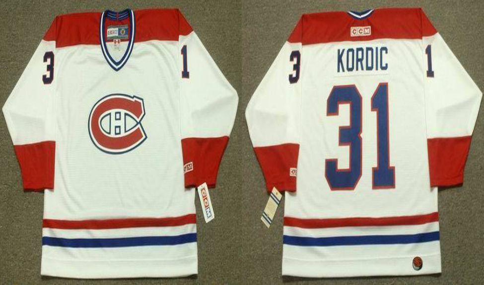 2019 Men Montreal Canadiens #31 Kordic White CCM NHL jerseys